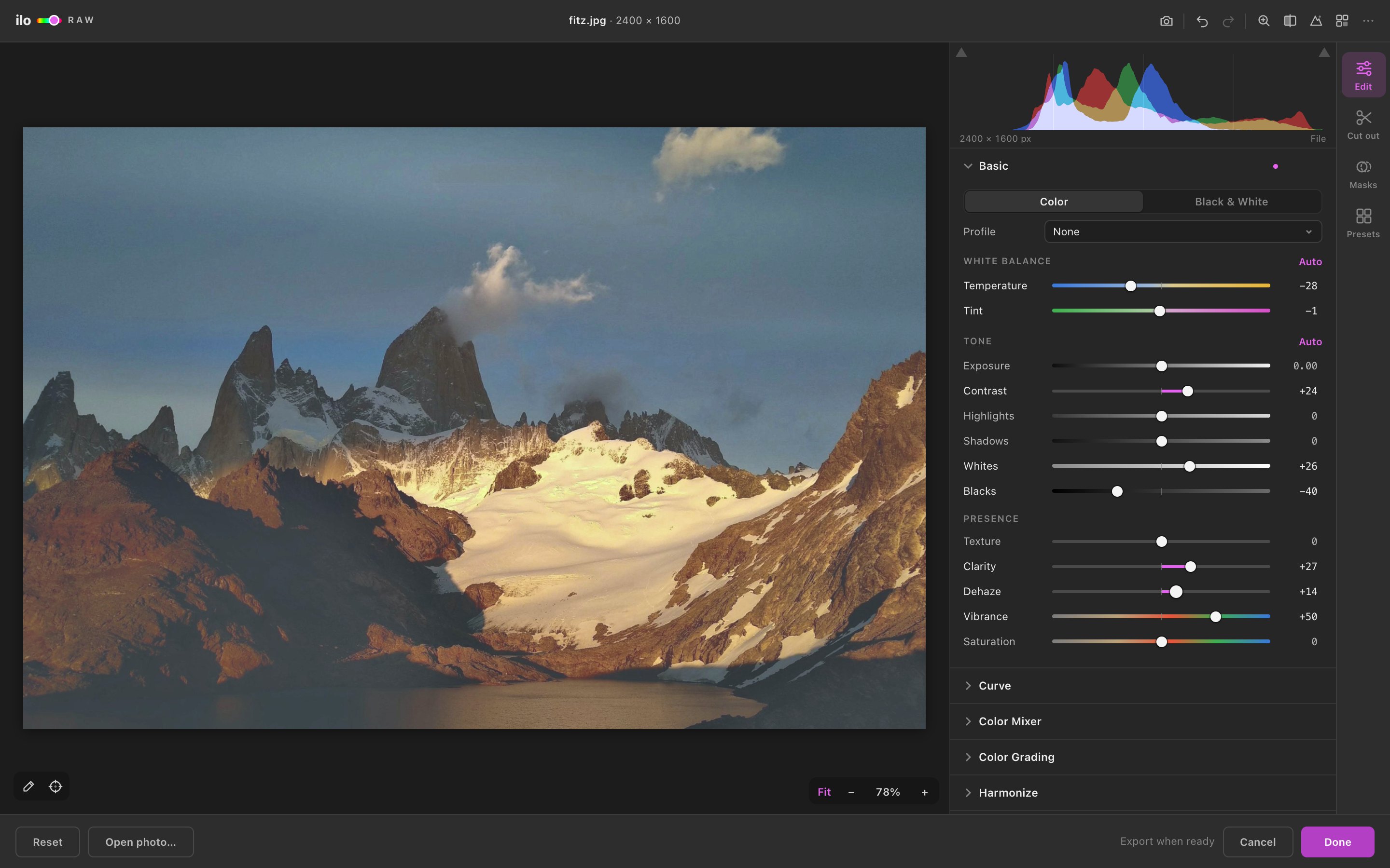 The Ilo Raw editor